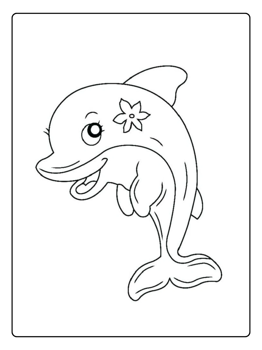 delfin divertido para colorear