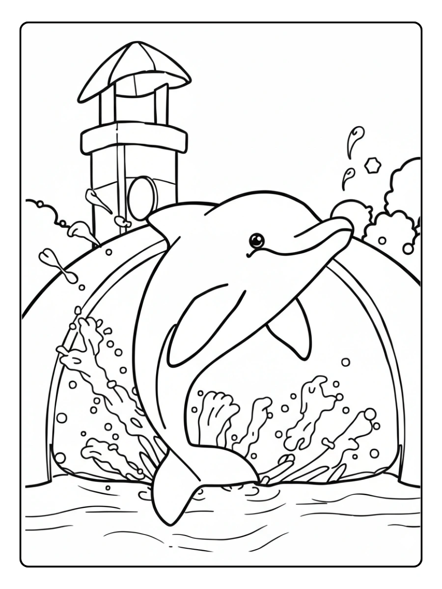 delfin infantil colorear