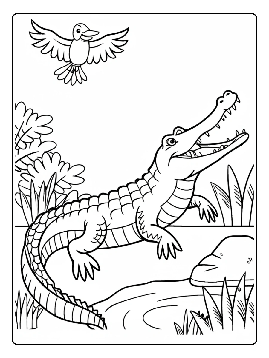 dibujo cocodrilo para colorear