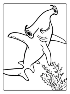 dibujo tiburon martillo para colorear