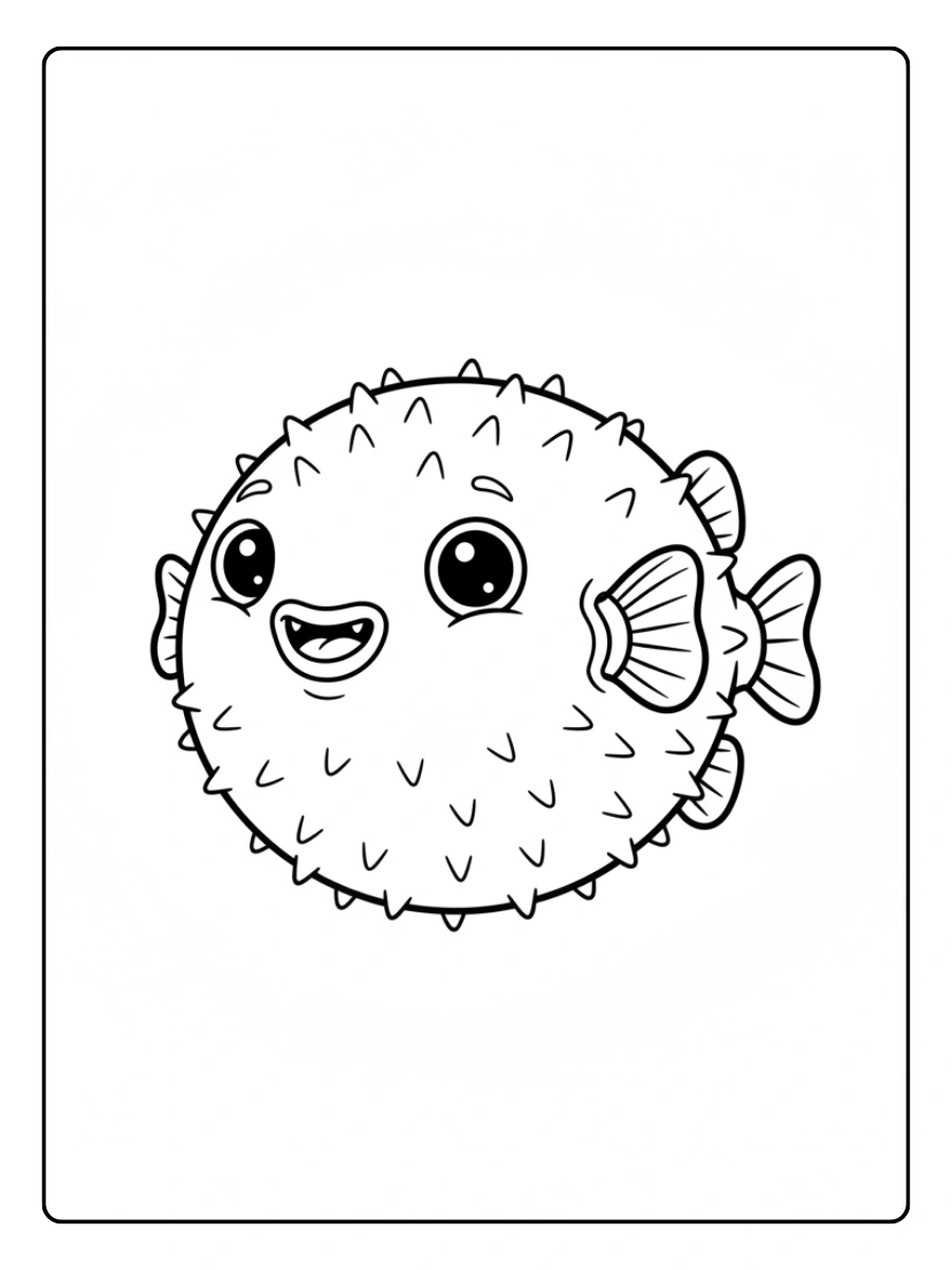 dibujos animales pez globo