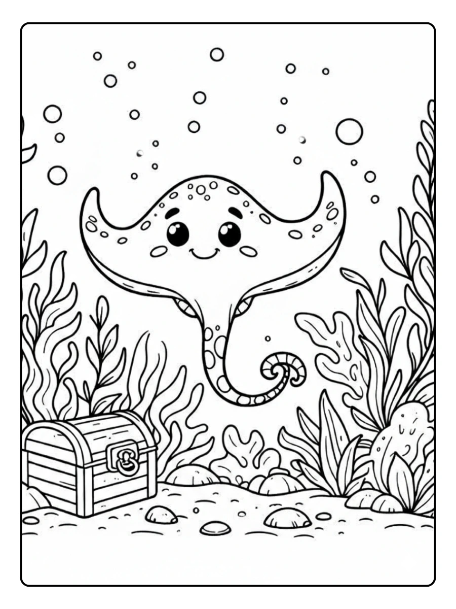 mantarraya caricatura colorear