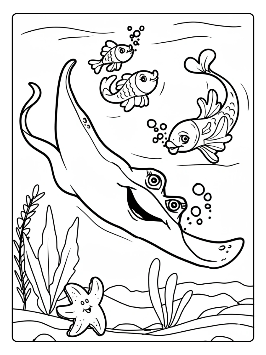 mantarraya dibujo facil ninos