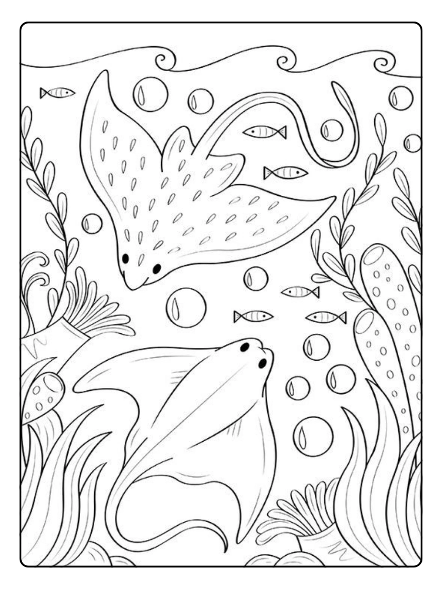 mantarraya dibujo para ninos