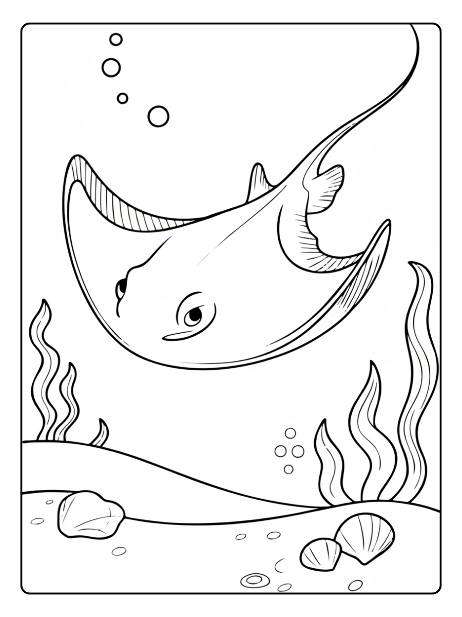 mantarraya gratis para colorear