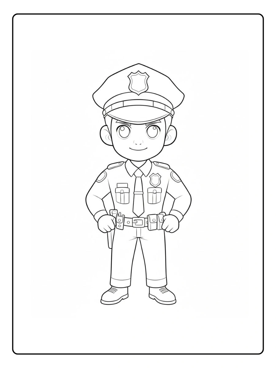 oficial de policíapolicía arresta a criminales para colorear