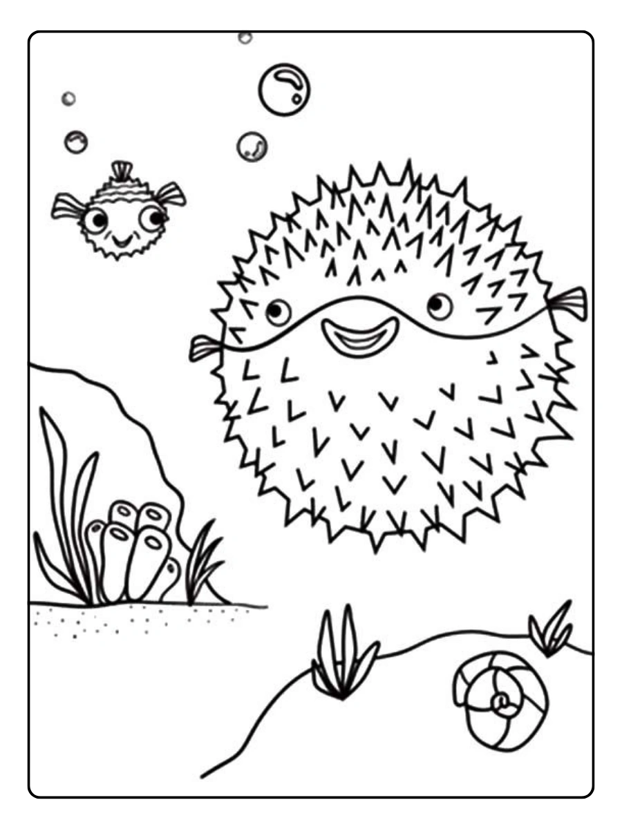 pez globo dibujo facil ninos