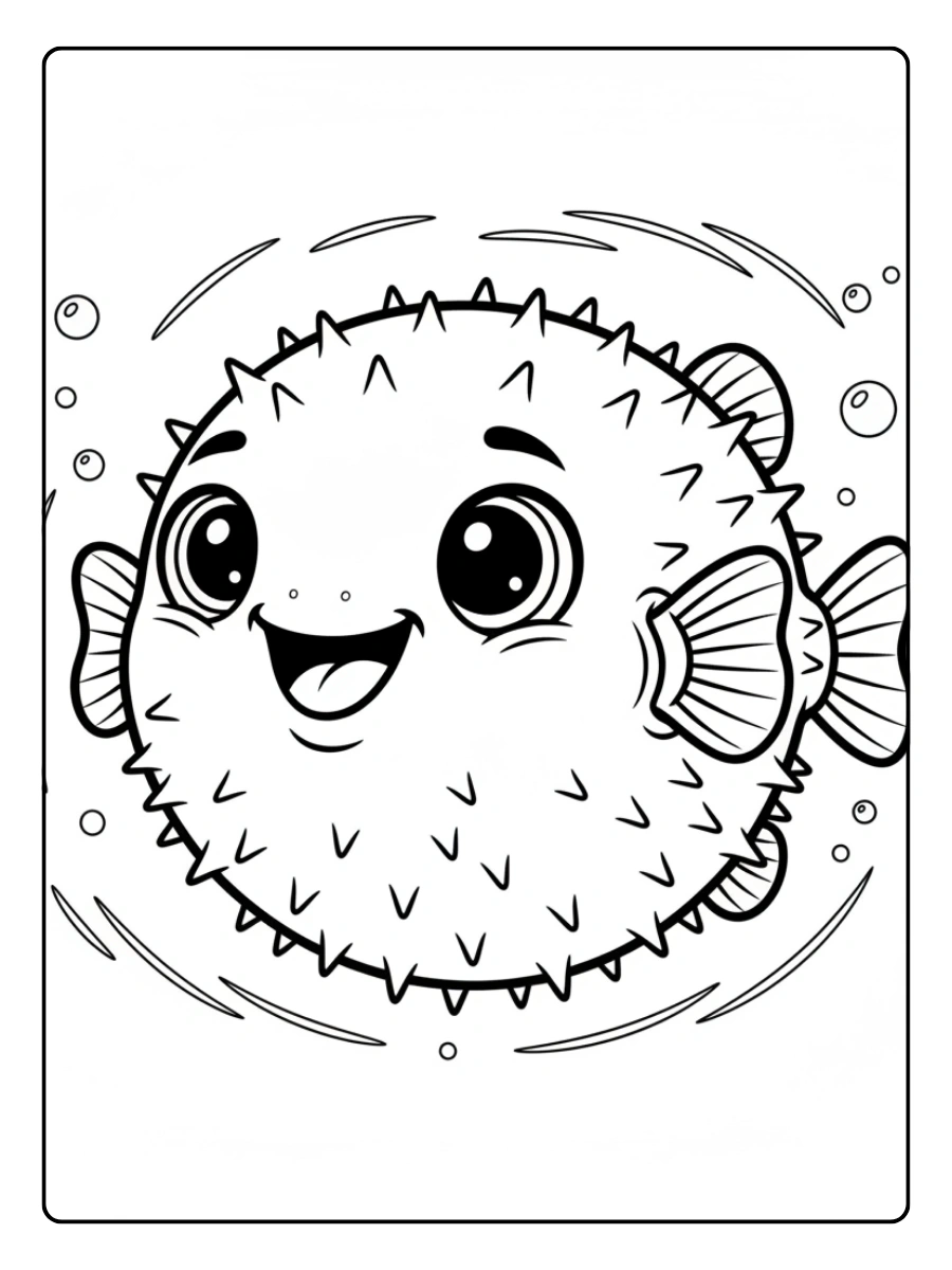 pez globo para pintar