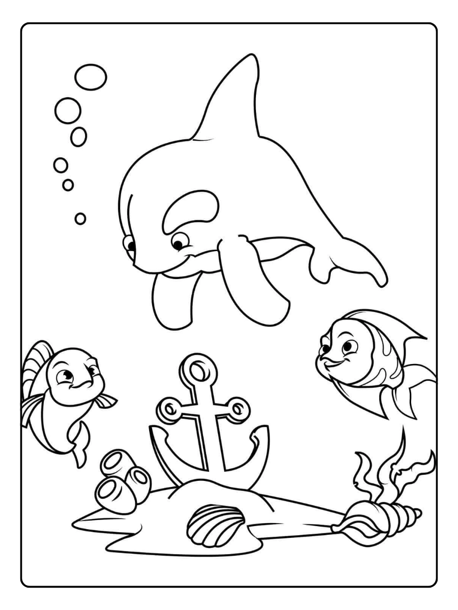 pez payaso caricatura colorear