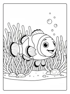 pez payaso dibujo educativo para colorear