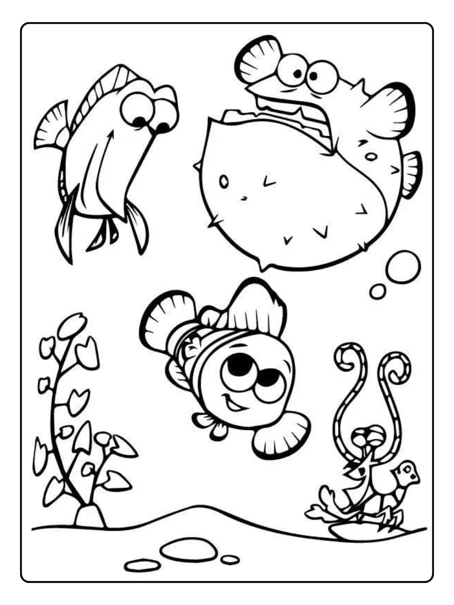 pez payaso para pintar