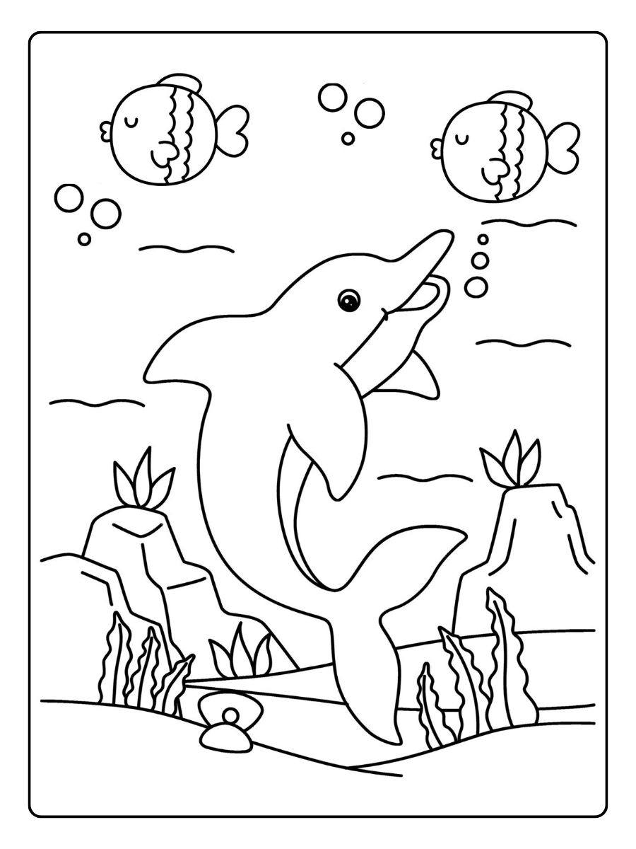 tiburon divertido para colorear