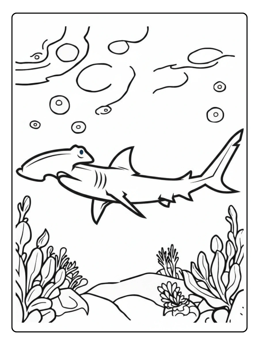 tiburon martillo dibujo facil ninos