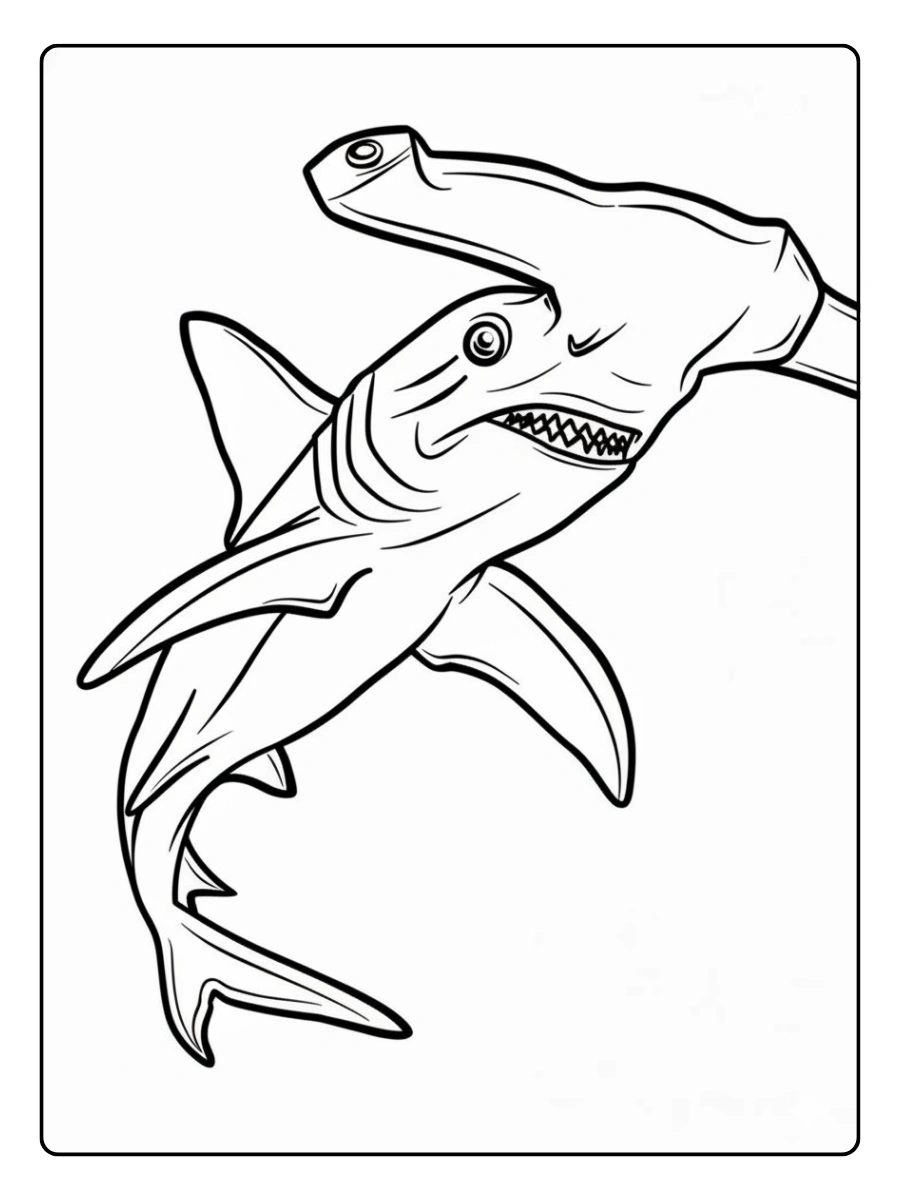 tiburon martillo gratis para colorear