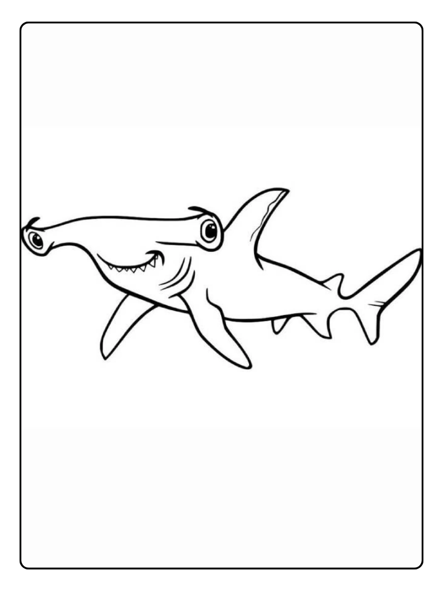 tiburon martillo infantil colorear
