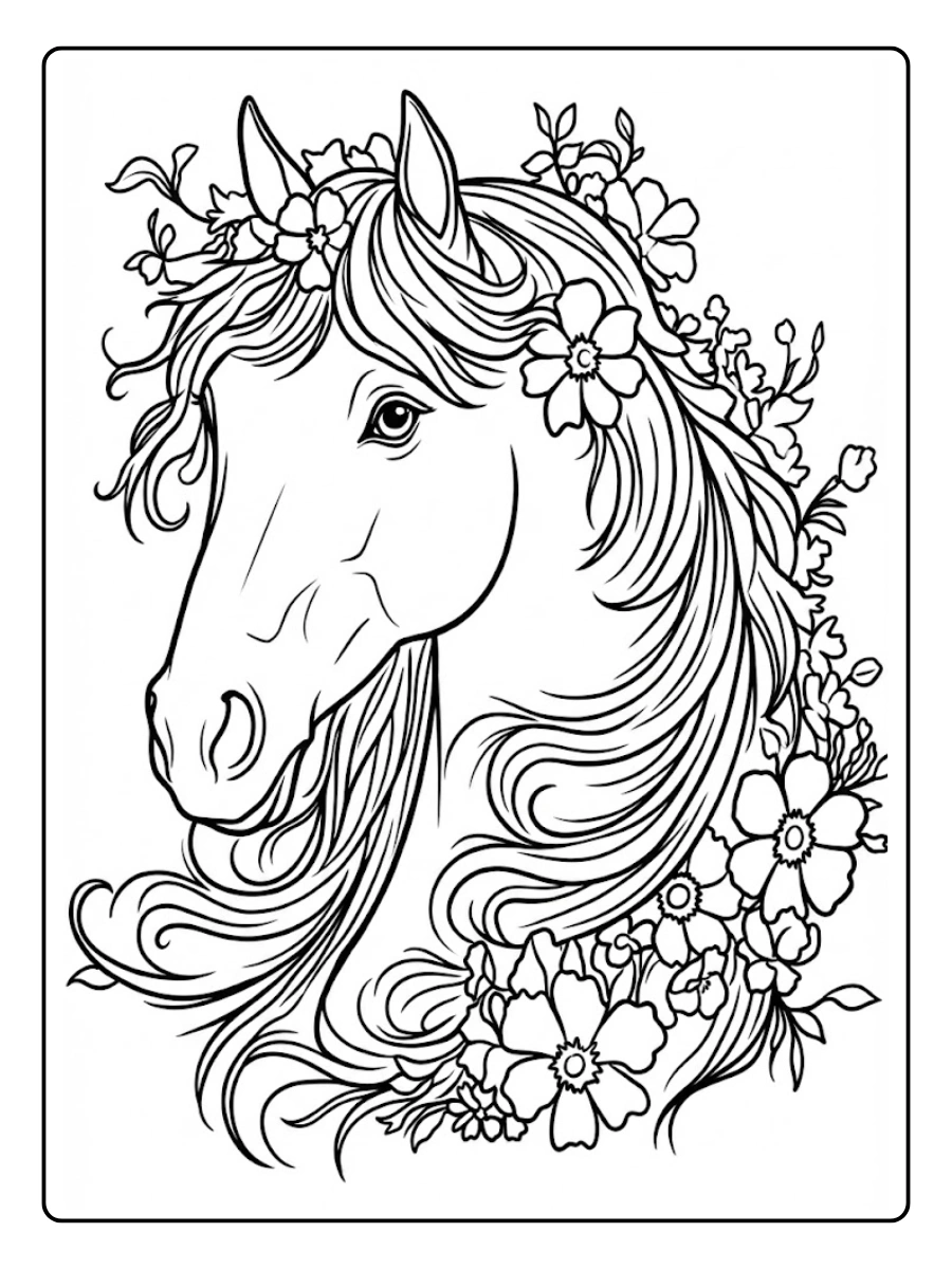 cabeza caballo para colorearpara colorear (10)