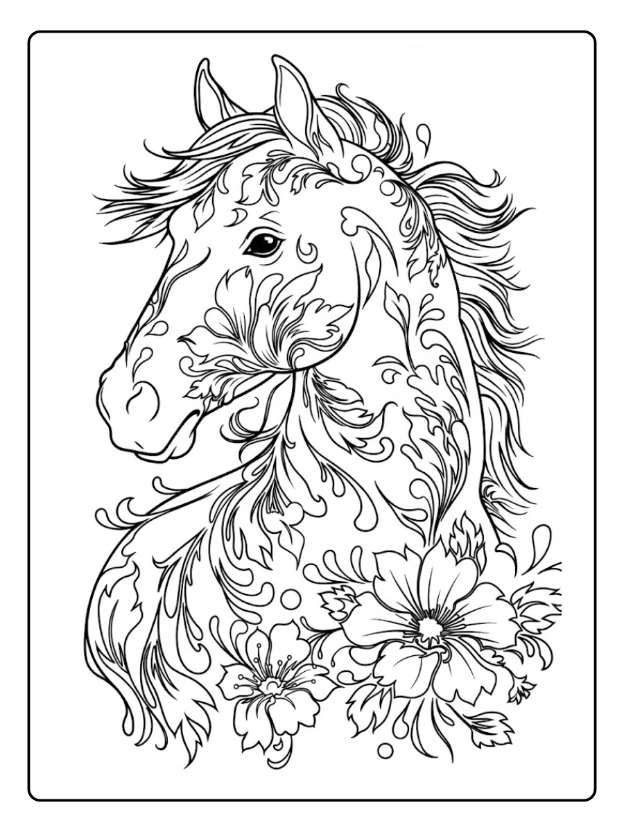 cabeza caballo para colorearpara colorear (15)