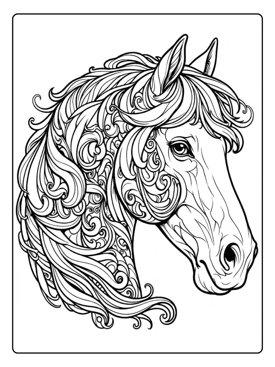 cabeza caballo para colorearpara colorear (4)