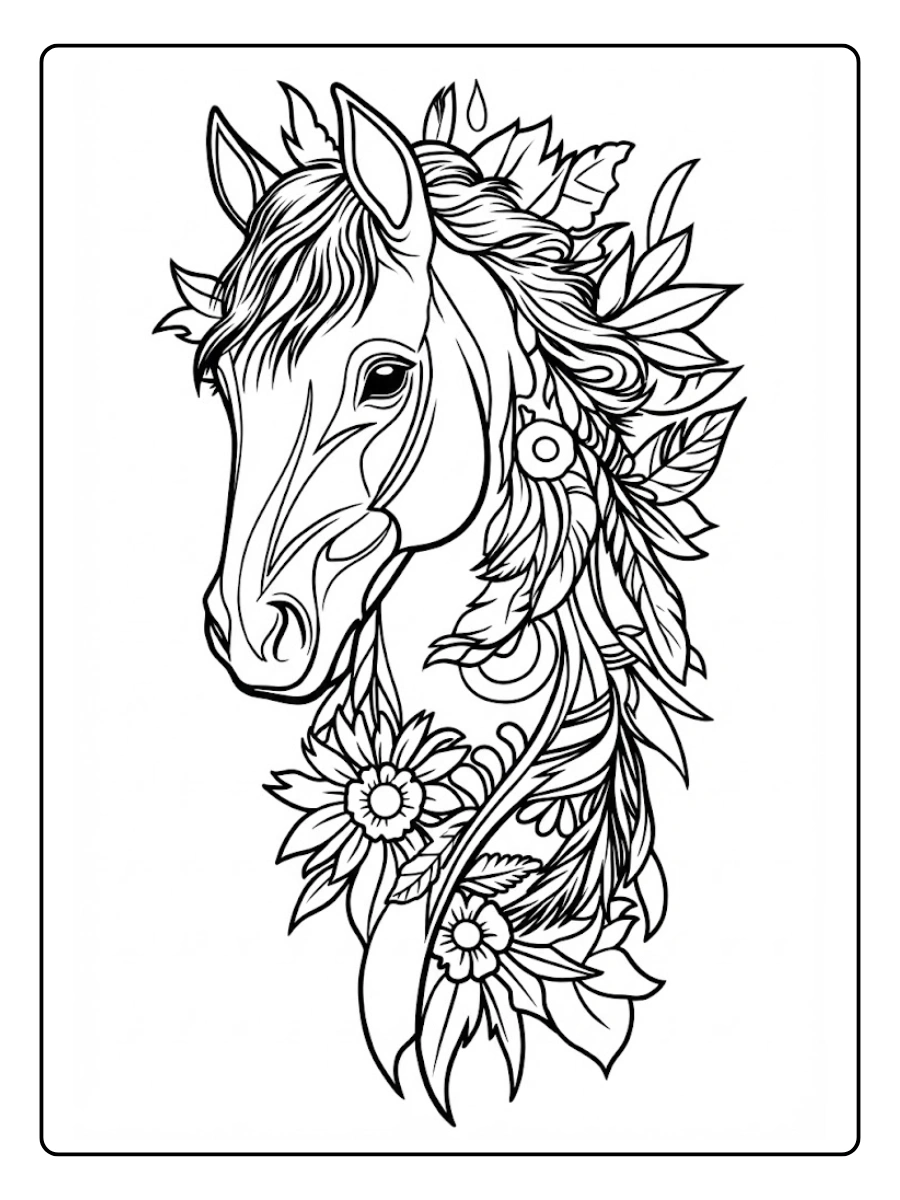 cabeza caballo para colorearpara colorear (6)