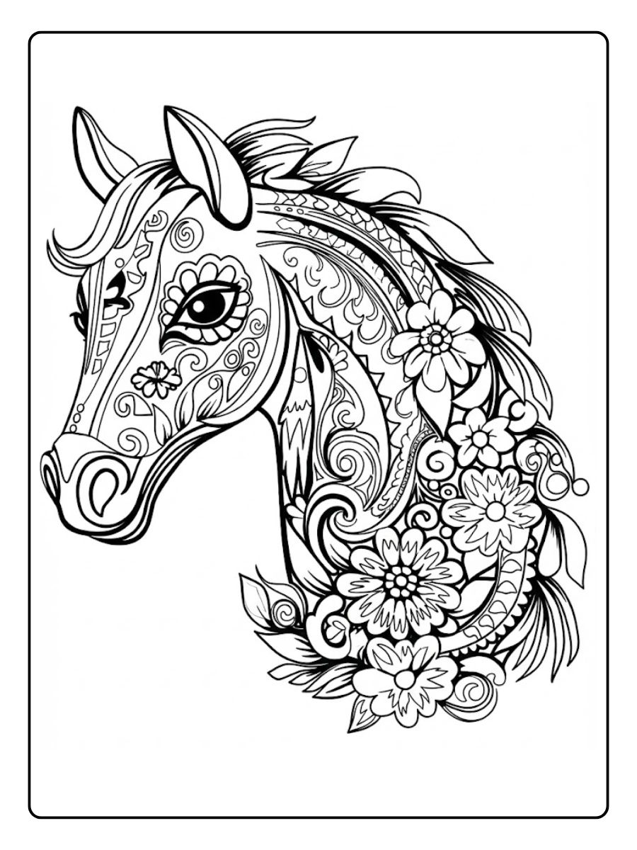 cabeza caballo para colorearpara colorear (7)