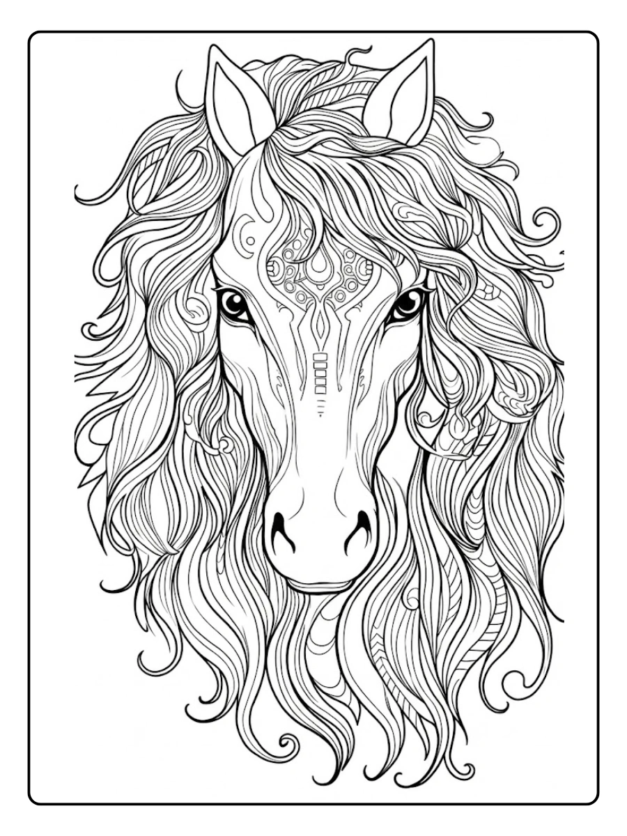 cabeza caballo para colorearpara colorear (9)