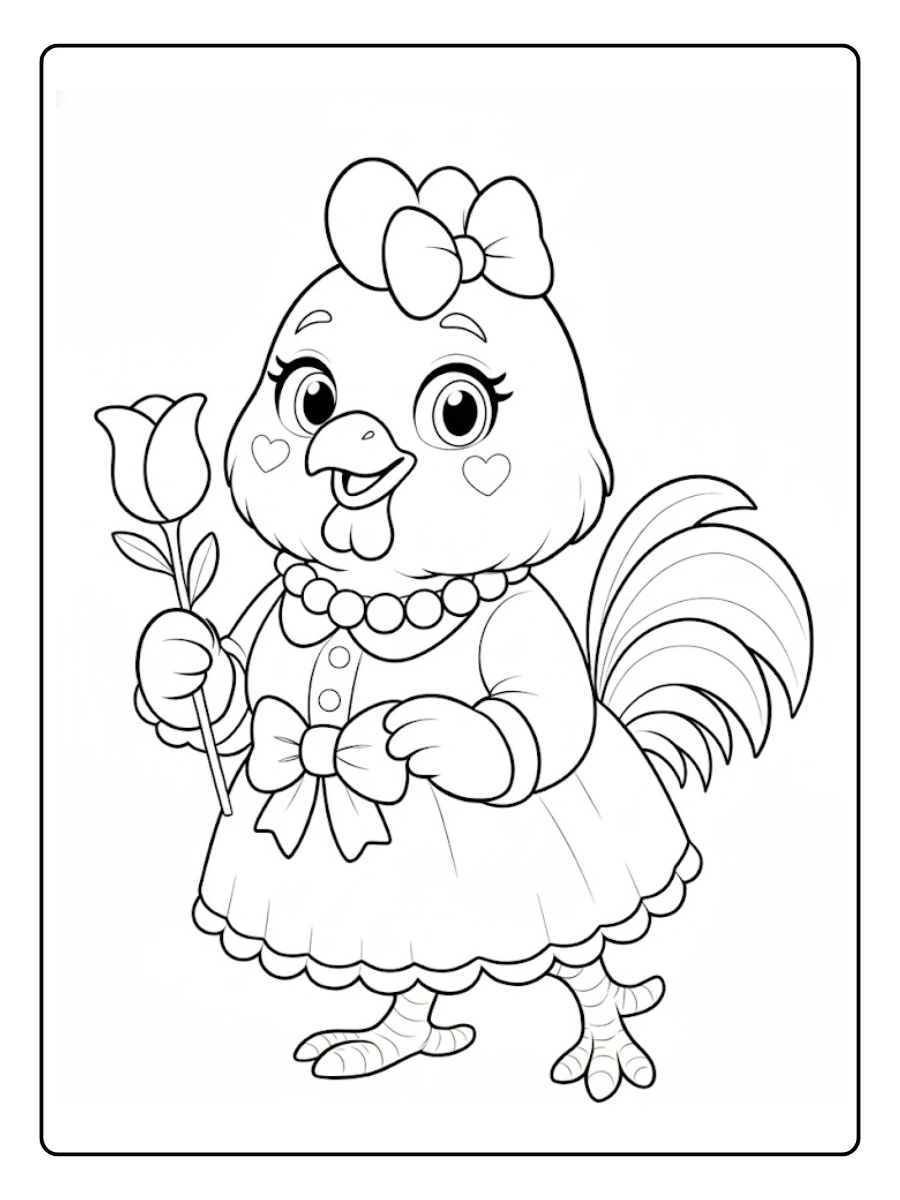 gallina para colorear