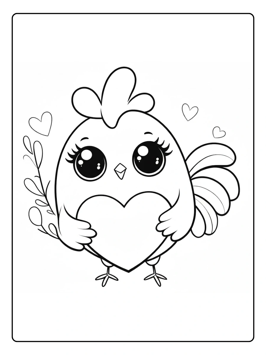 gallina para colorear (2)