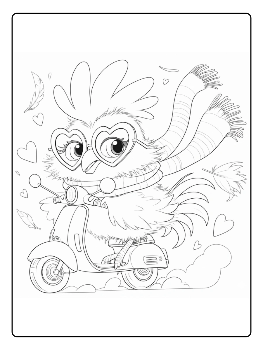 gallina para colorear (4)