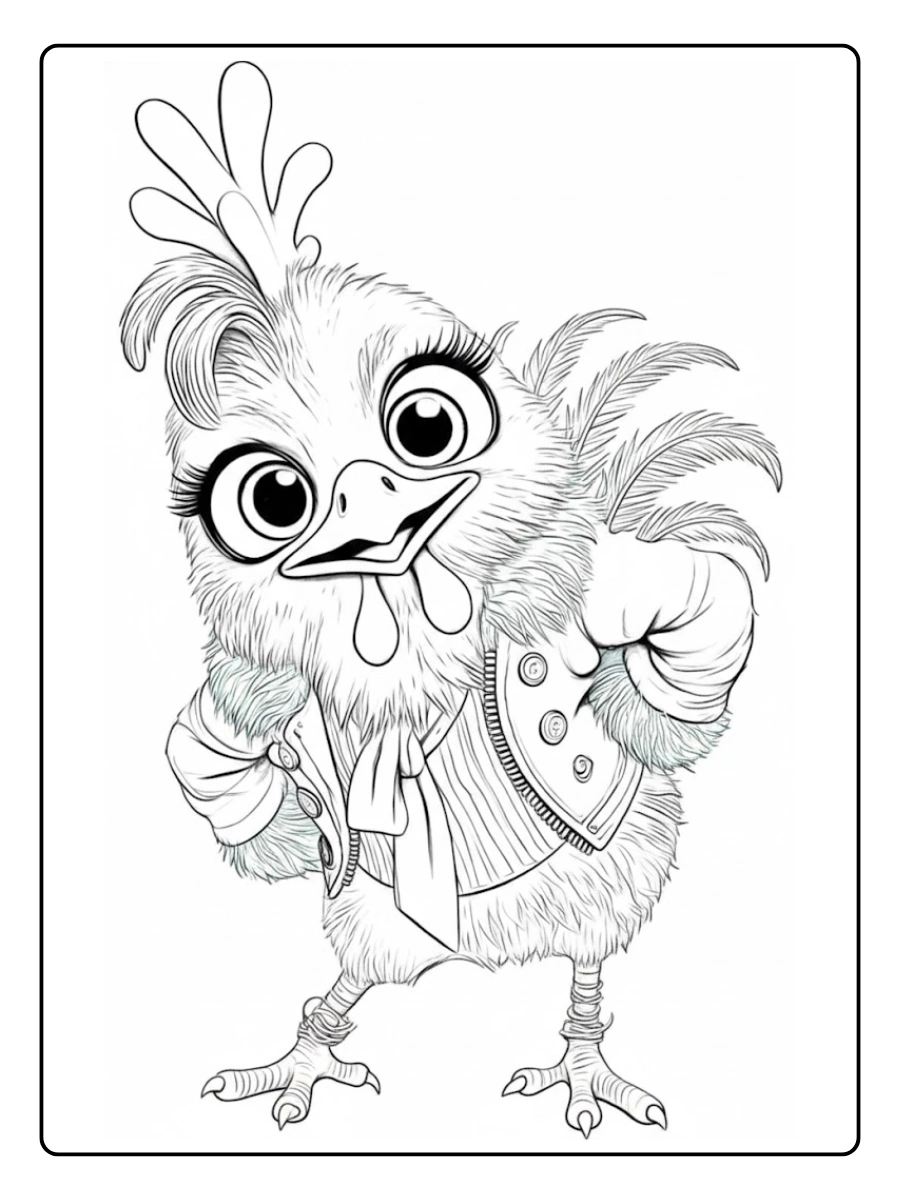 gallina para colorear (7)