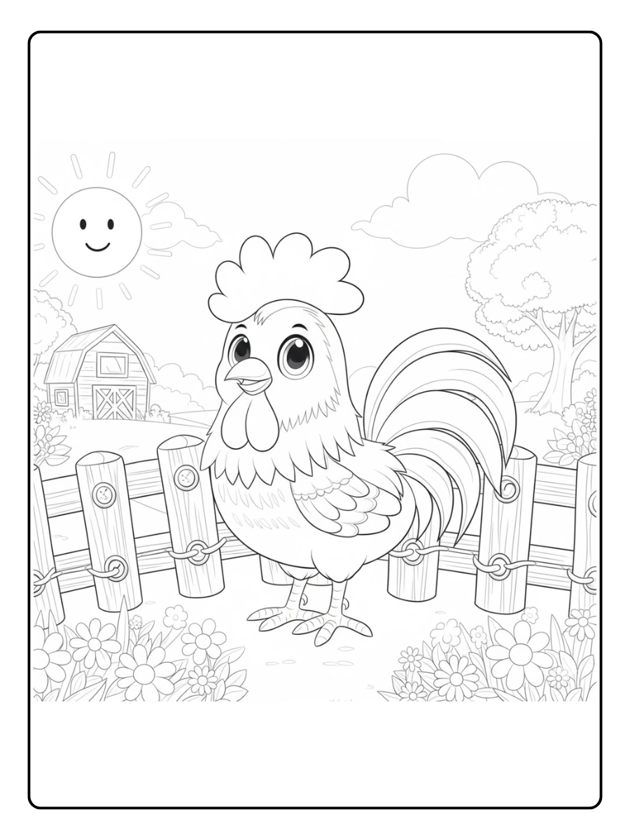 gallo para colorear (10)