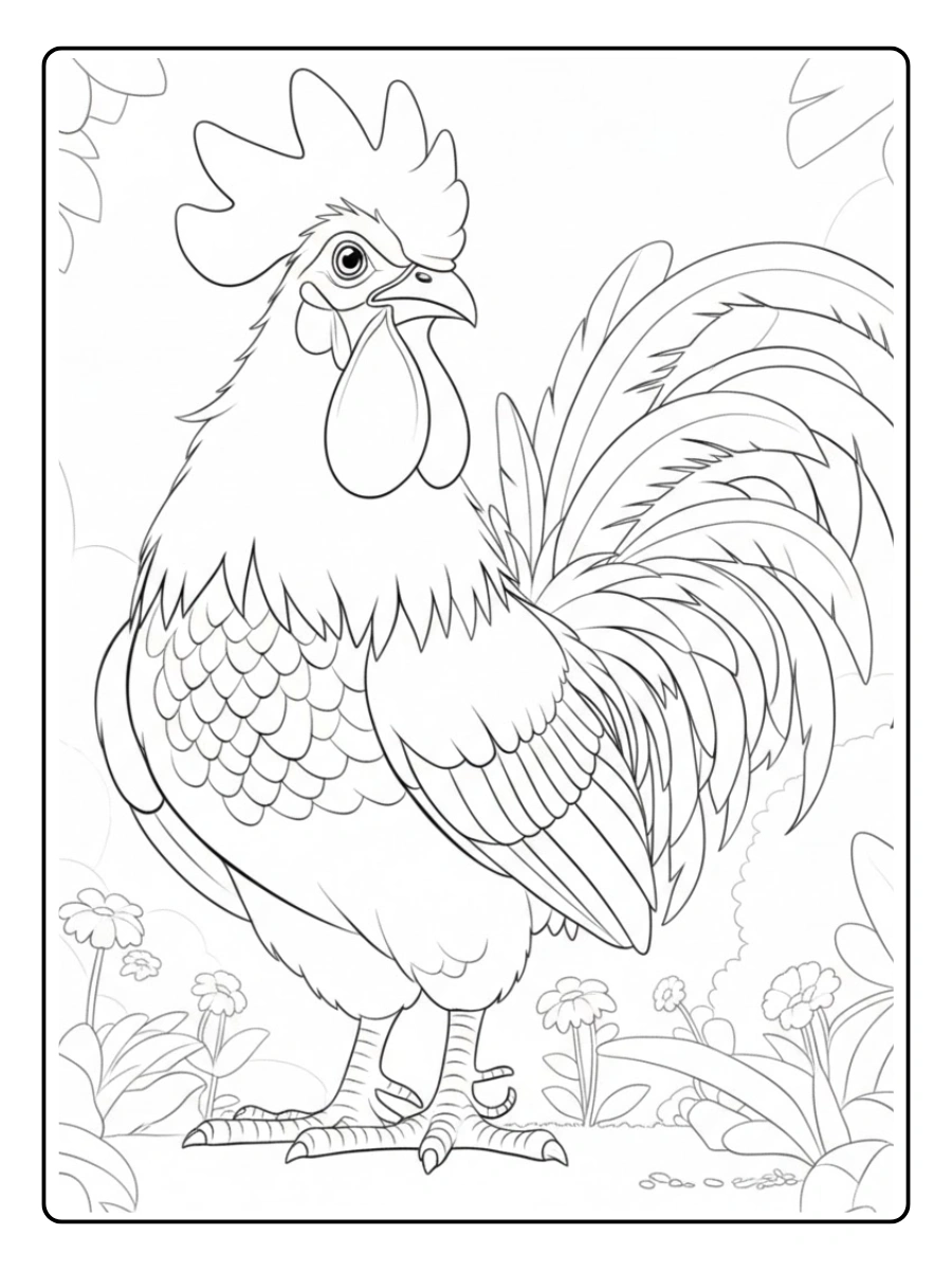gallo para colorear (14)