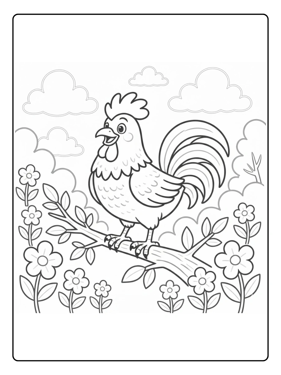gallo para colorear (15)