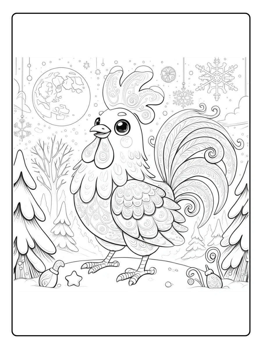 gallo para colorear (8)