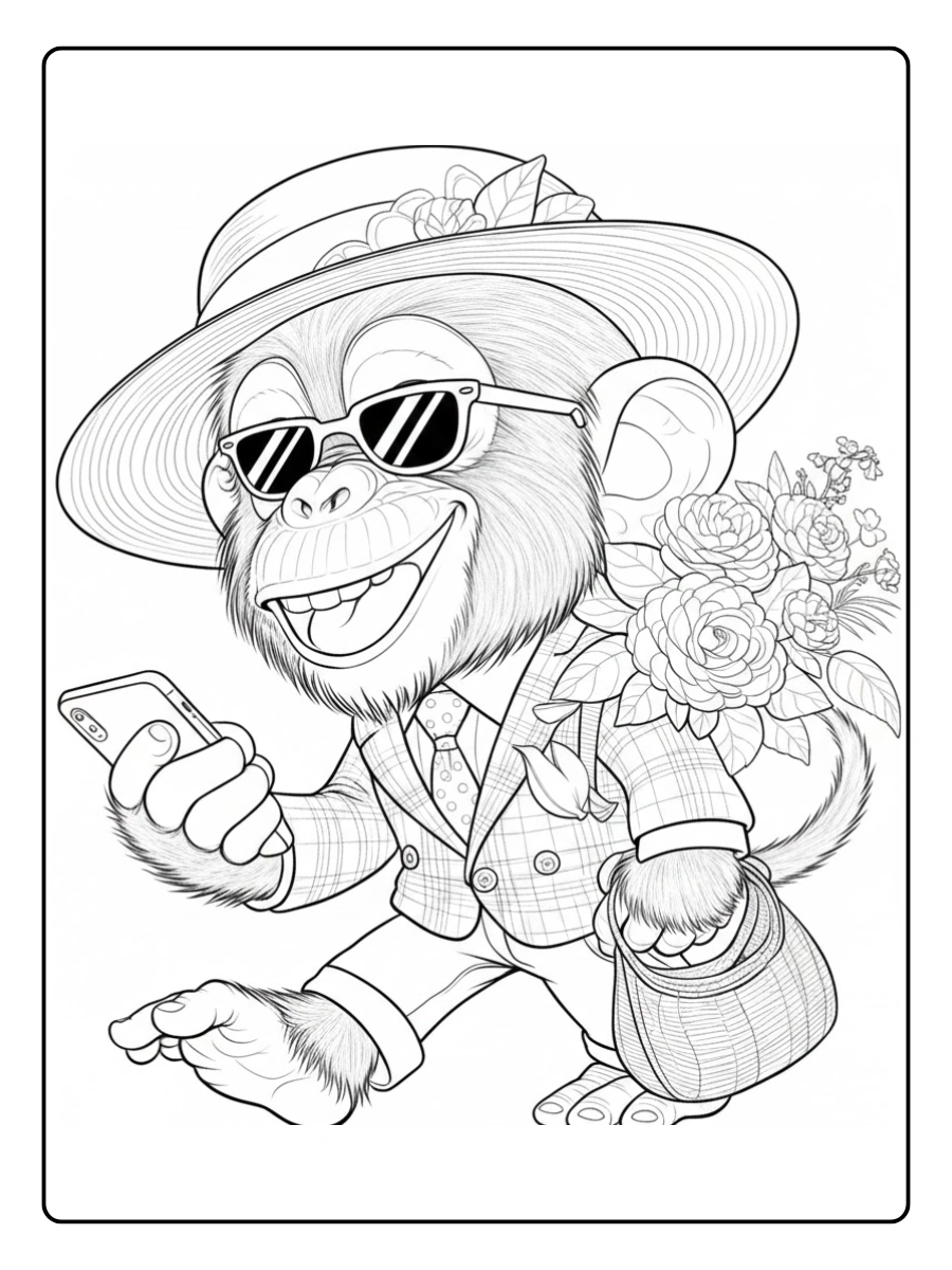 gorila para colorear (2)