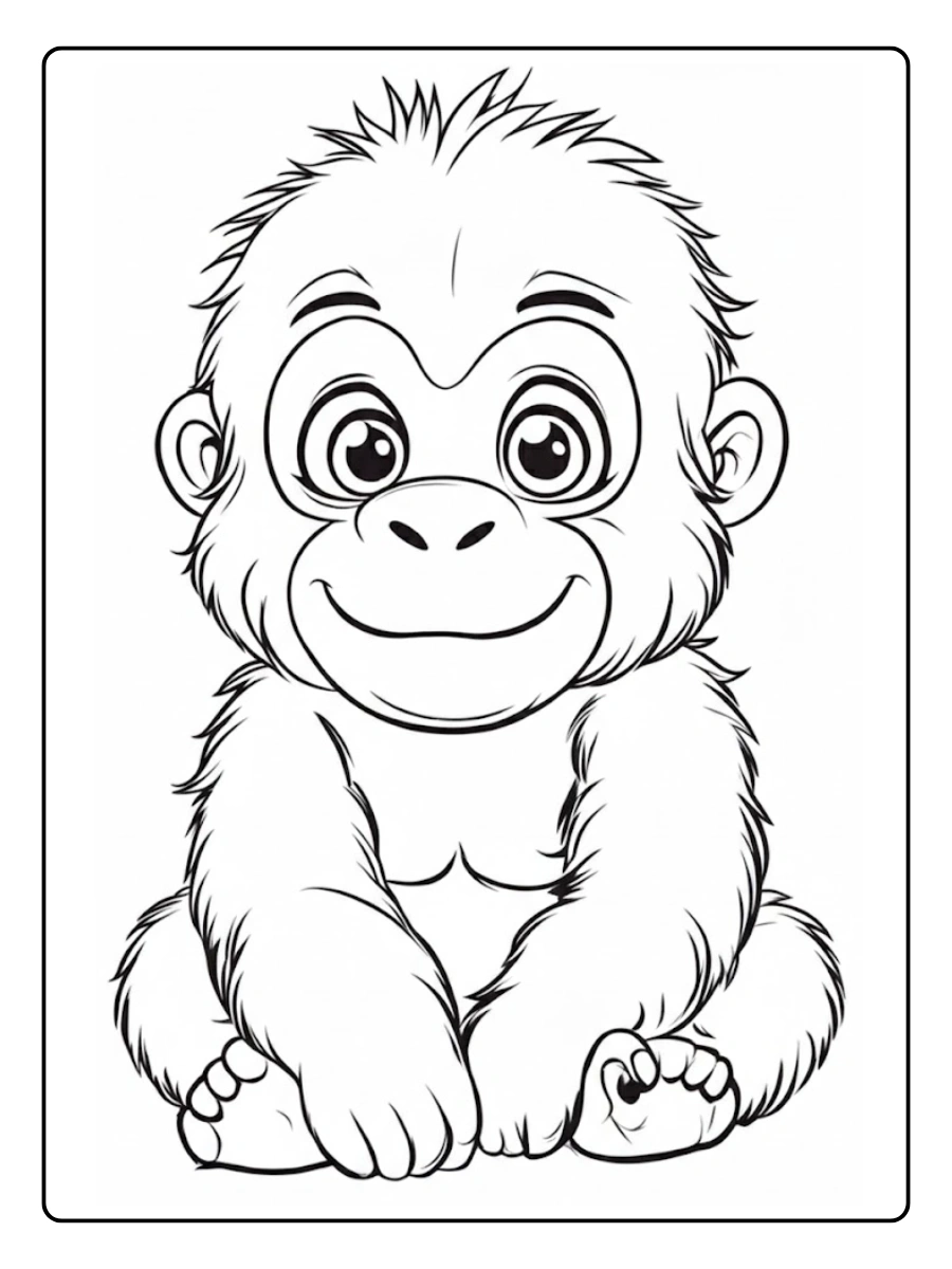 gorila para colorear (3)