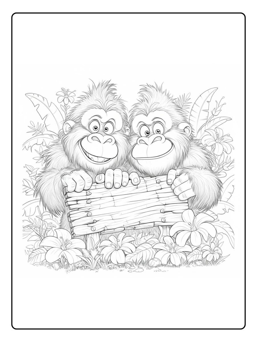 gorila para colorear (8)