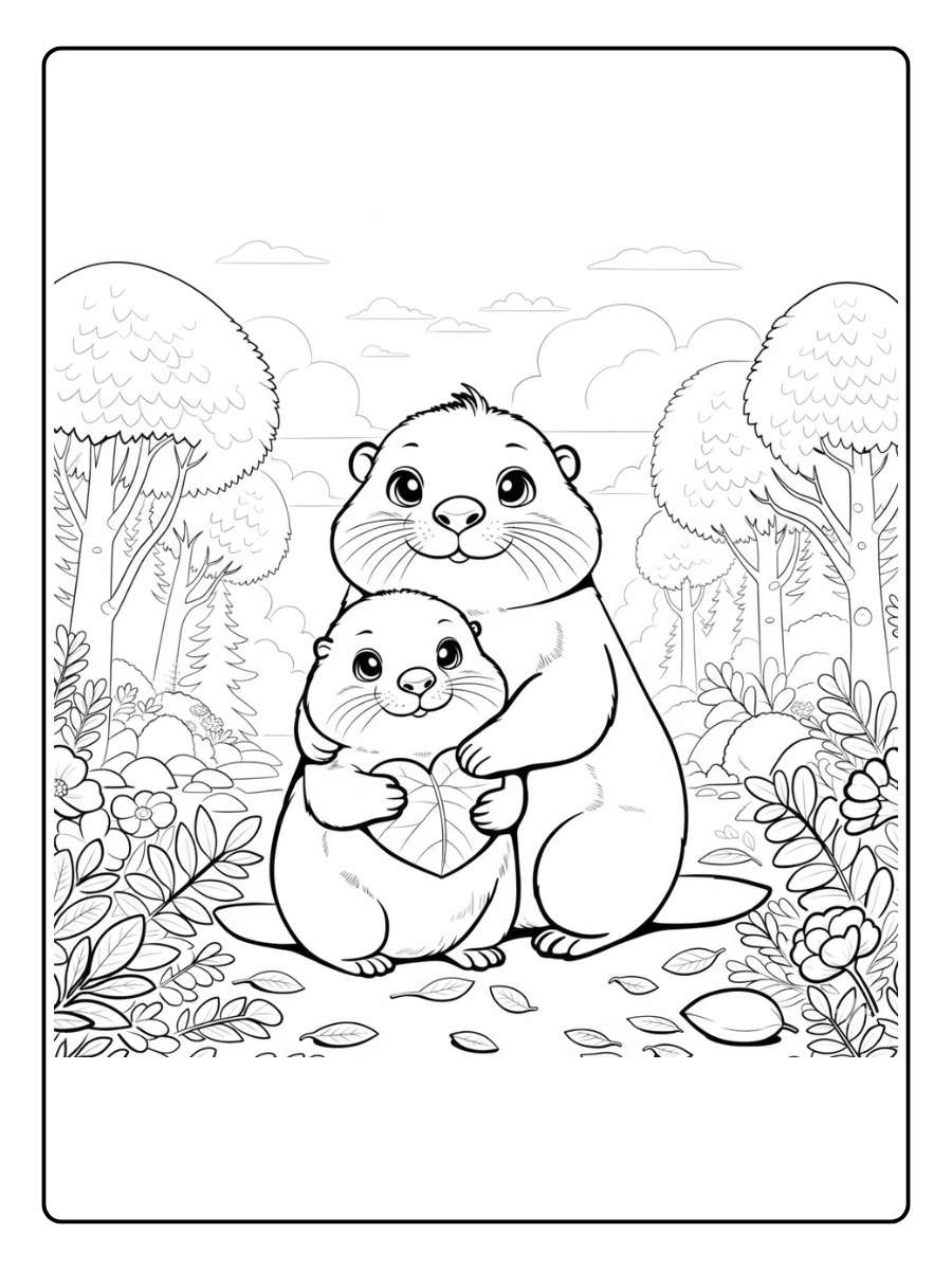 nutria para colorear (2)