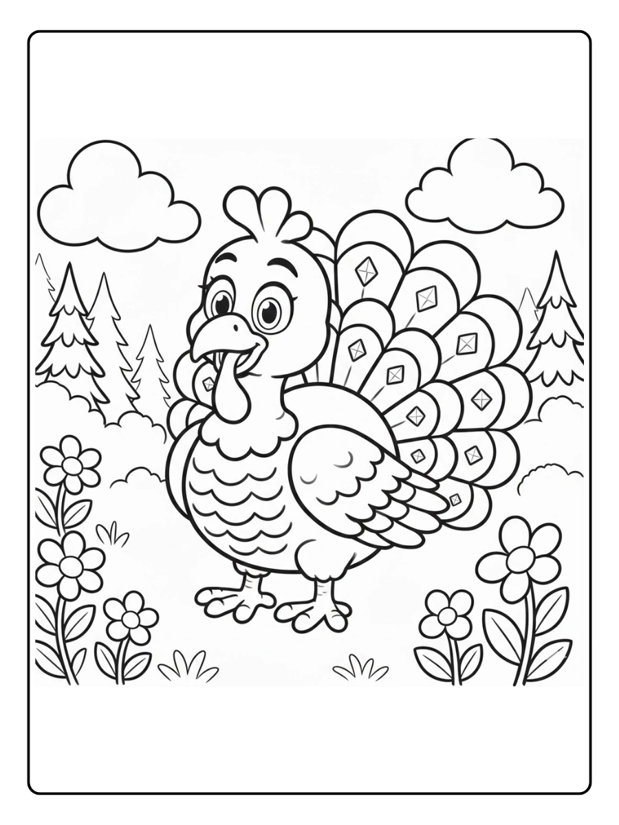 pavo para colorear (6)