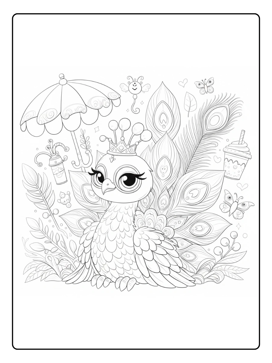 pavo real para colorear (2)