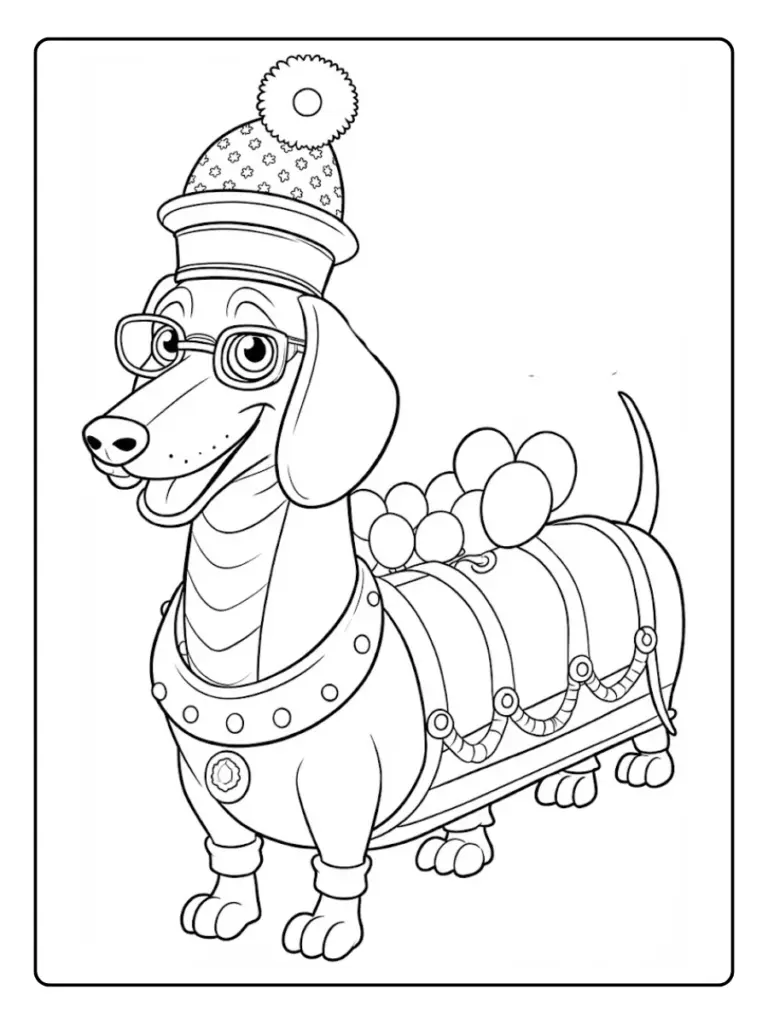 perro salchicha para colorear (3)