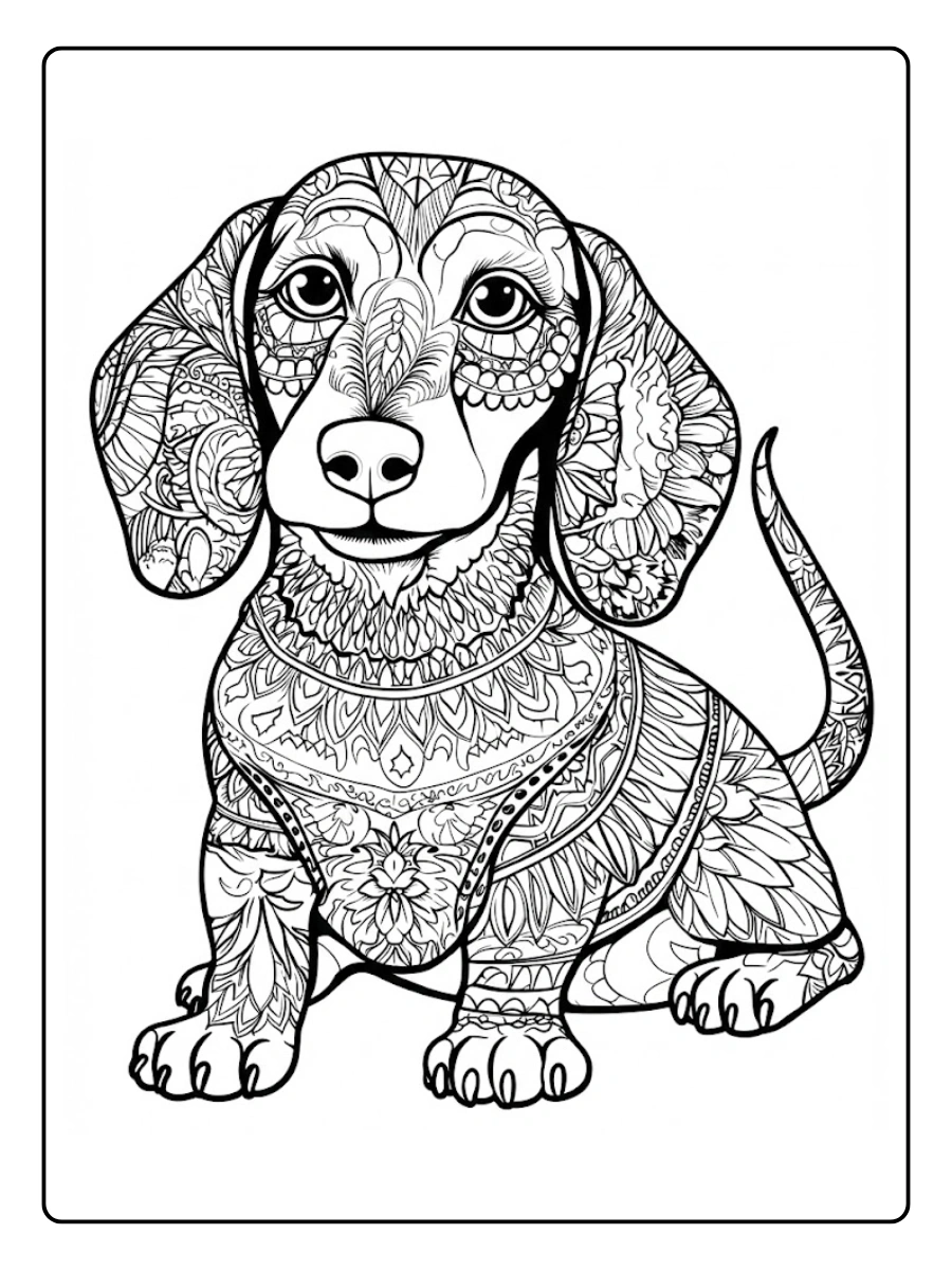 perro salchicha para colorear