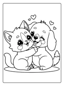 perro y gato para colorear (10)