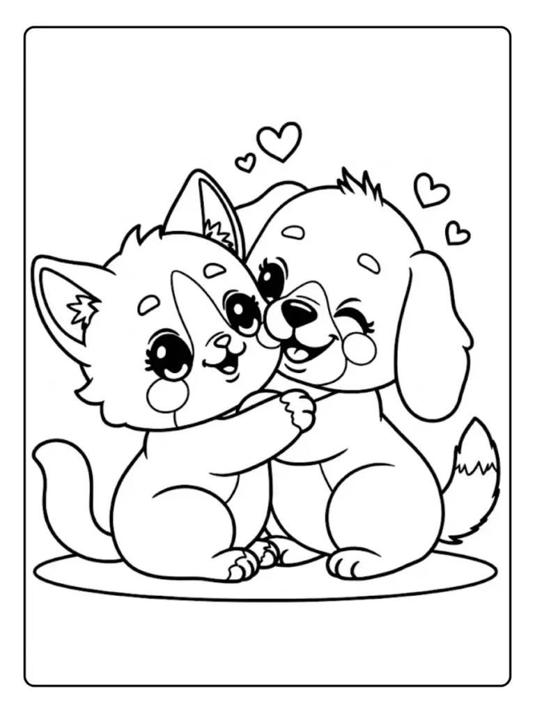perro y gato para colorear (10)