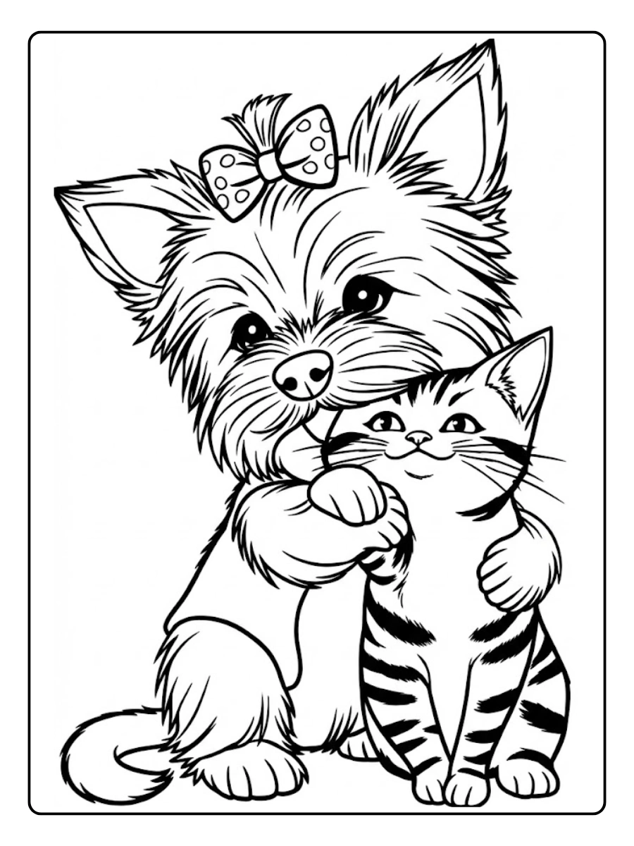 perro y gato para colorear (11)