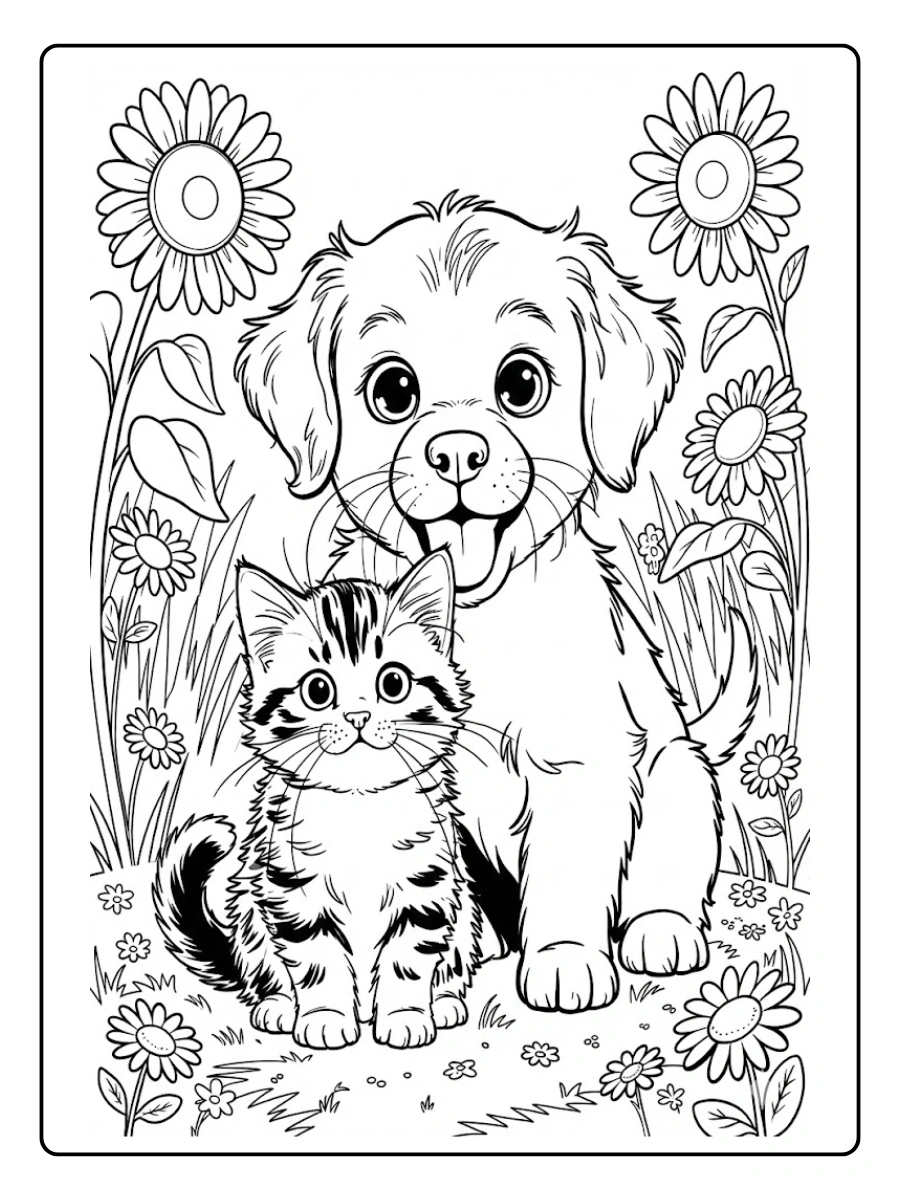 perro y gato para colorear (14)