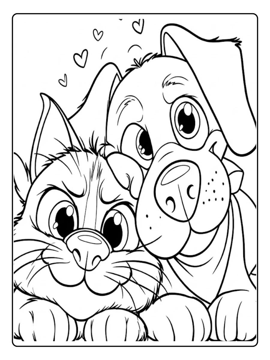 perro y gato para colorear (3)