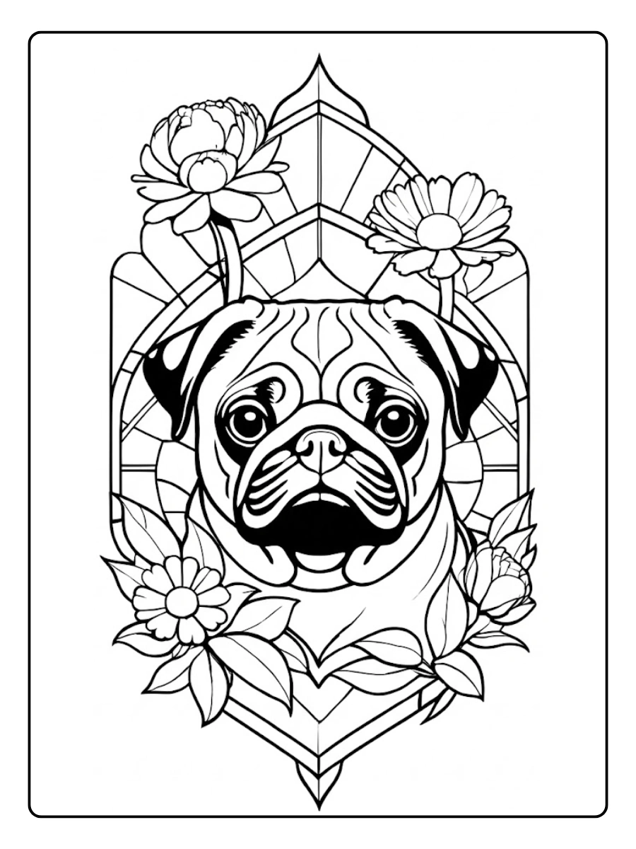 pug para colorear (10)