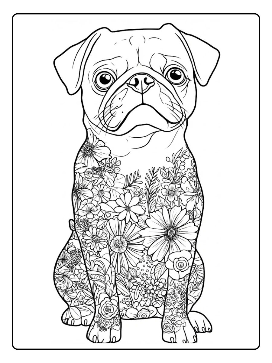 pug para colorear (3)