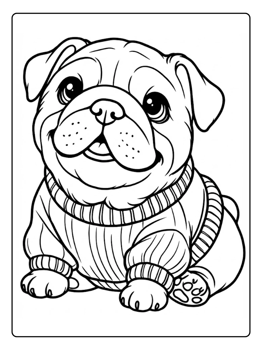 pug para colorear (8)