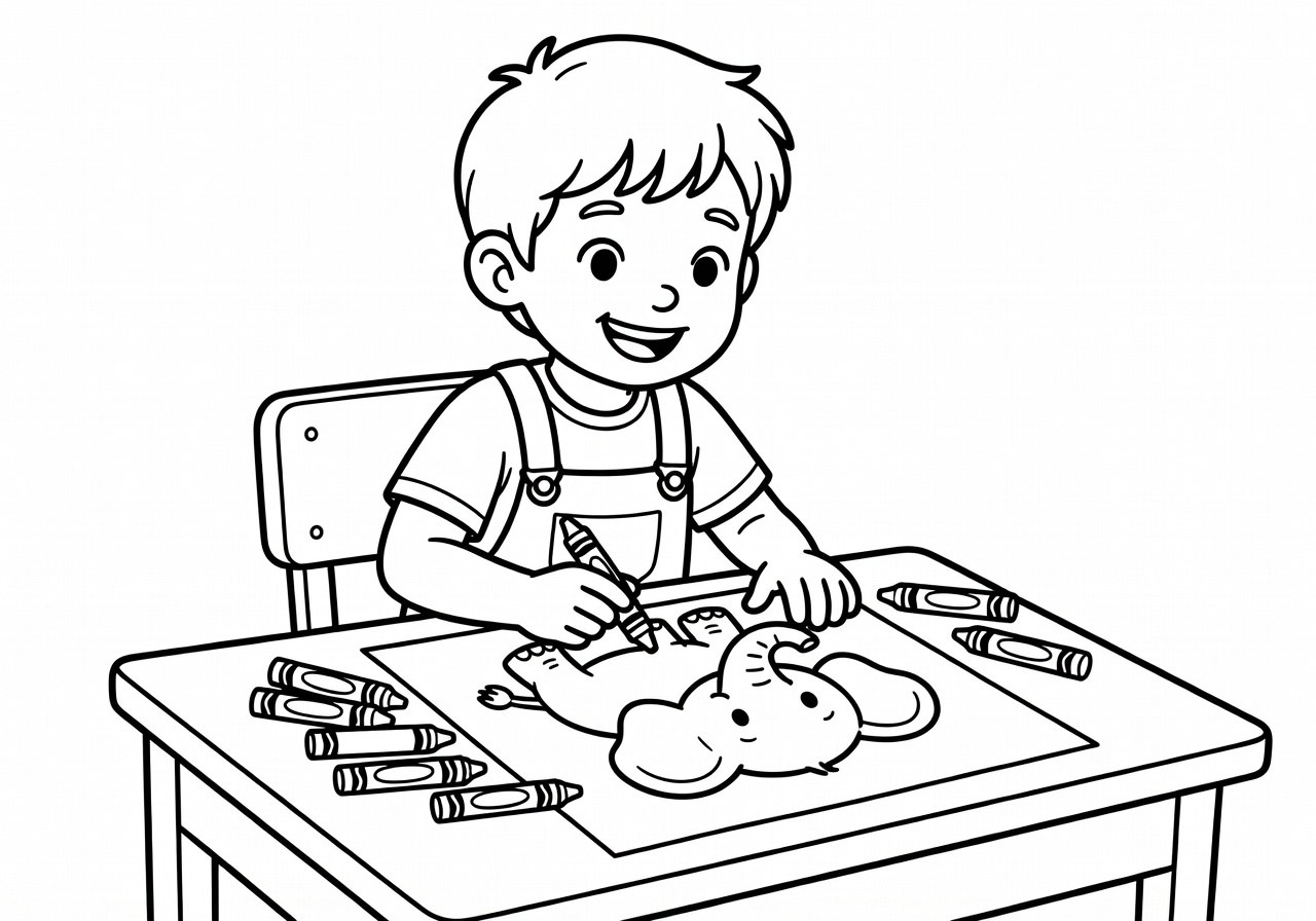 Dibujo para colorear de un animal con líneas limpias y alto contraste